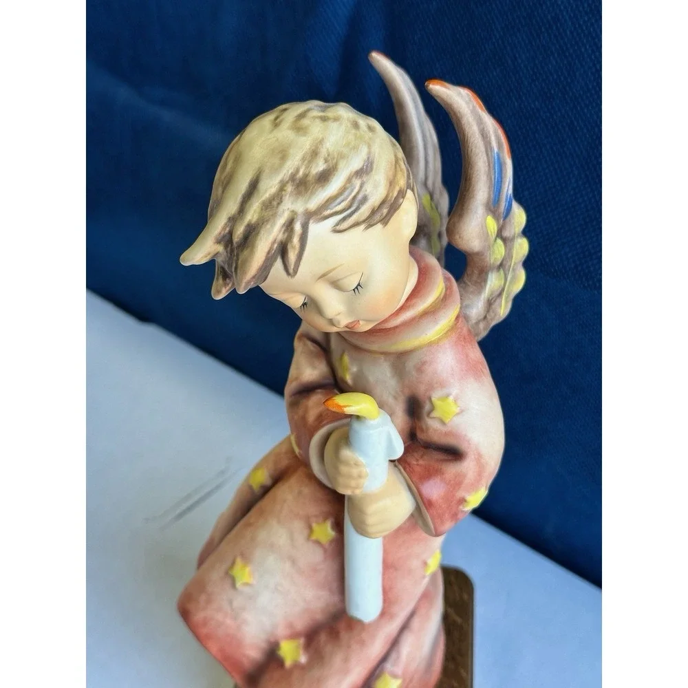 Goebel Angel‎ Figurine w Candle on Wood Base First Issue Best of All